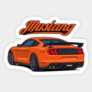 Rear Car Mustang orange Sticker